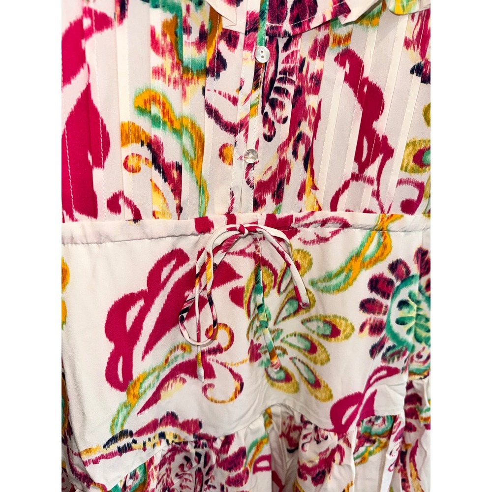 Entro Mini Dress Womens Medium Multicolor Paisley Ruffle Tiered New D22571 M - Picture 4 of 7
